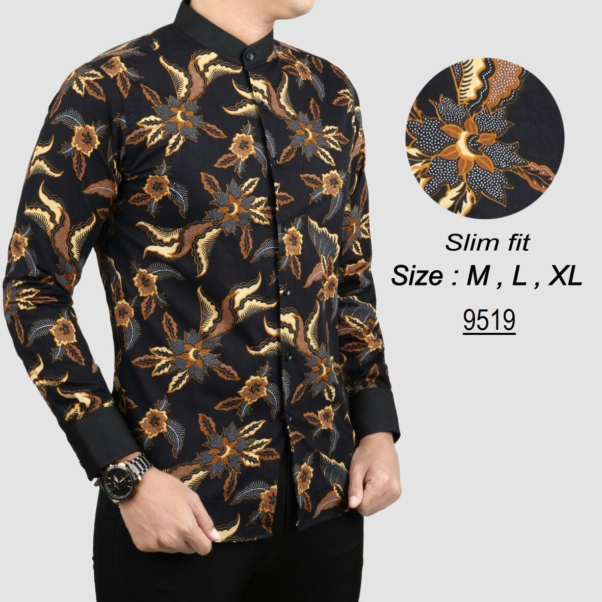 Batik Kerah Koko Kemeja Pria Slim fit K5