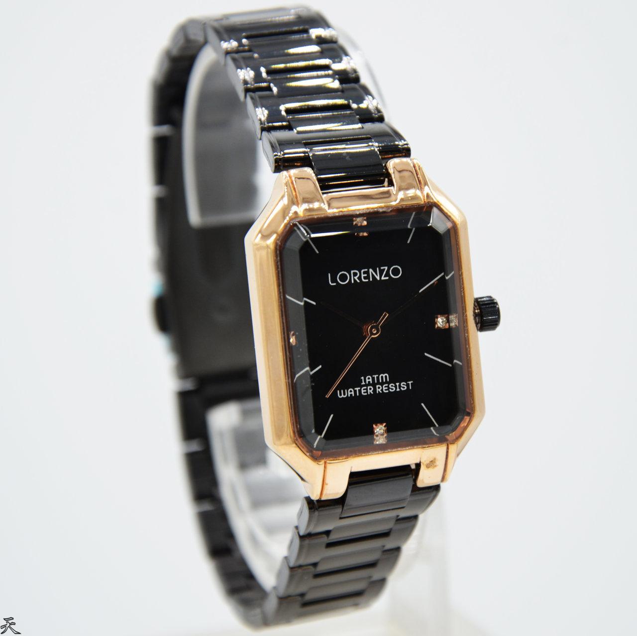 Lorenzo Original Jam Tangan Pria Dan Wanita Fashion Casual Elegant Tali Rantai Kaca Kristal Limited Edition