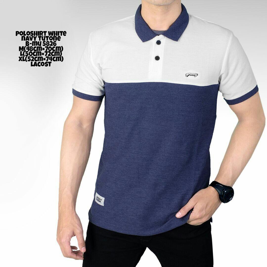 bajuku murah poloshirt white navy tutone / kaos polo pria lengan pendek hitam dan abu kerah sanghai / kerah mandarin kaos polo dsitro pria kerah lipat kaos oblong kaos casual pria exclusive sweater kaos superhero