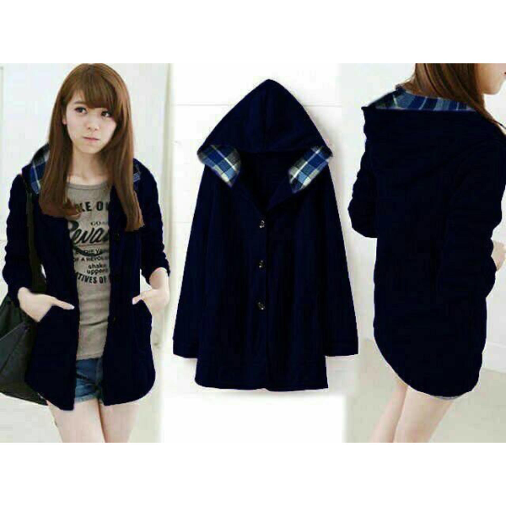 GA Fashion Jaket Melda Navy Kemeja Dress / Kardigan / Tunik / Atasan Wanita / Dress Wanita / Blouse Jumbo / Dress Jumbo / Dress / Blazer Jumbo / Baju Kerja / Cardigan / Setelan / Jumpsuit / Baju Wanita / Shirt / Tshirt