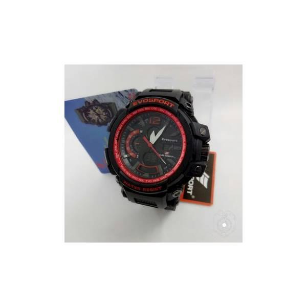 Grosir! JAM TANGAN PRIA EVOSPORT GPW 1400 ORI ANTI AIR BLACK LIST WHITE