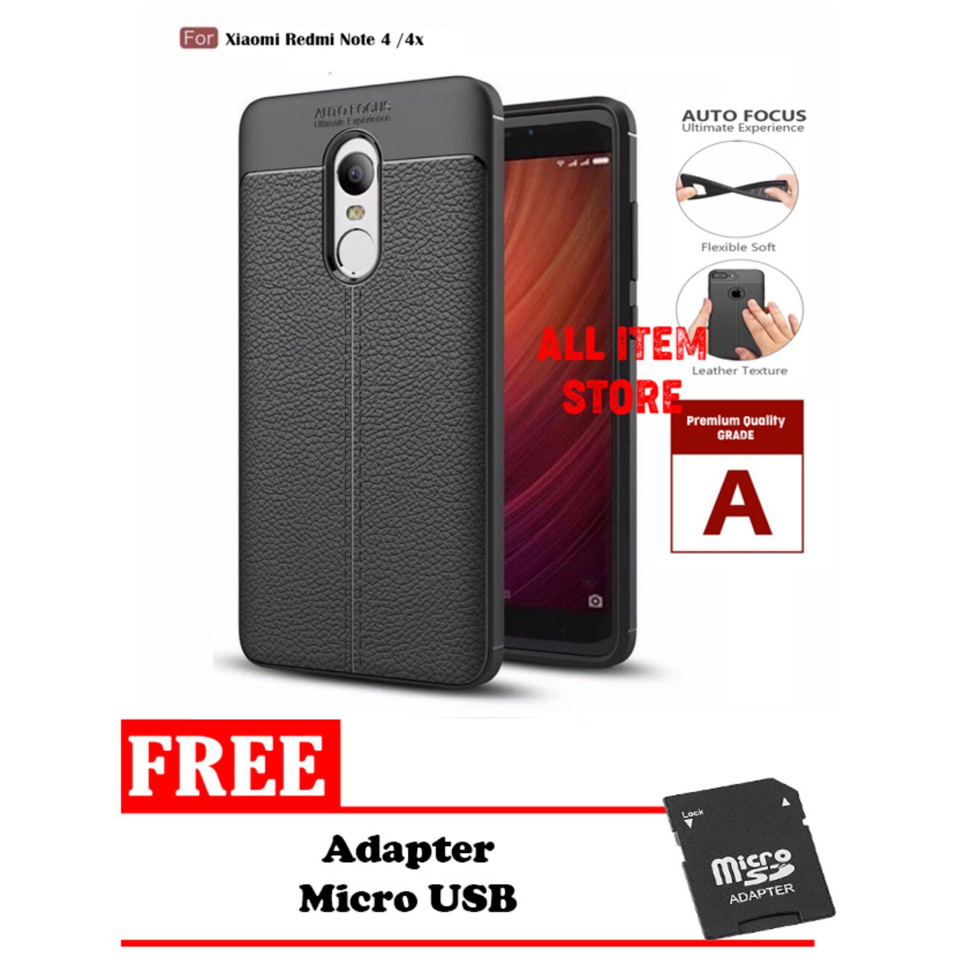 Case Auto Focus For Xiaomi Redmi Note 4 / Redmi Note 4x - Hitam + Free Adapter Micro SD