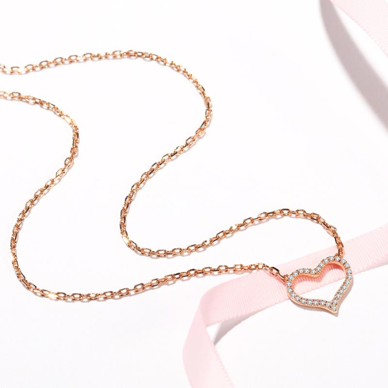 JOJO Kalung Cinta Sterling Silver Kalung Klavikula Segar Kecil Perempuan