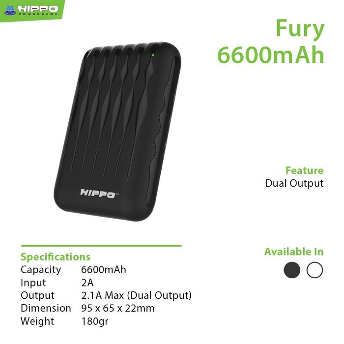 Powerbank Hippo Fury 6600mAh (power bank pb)