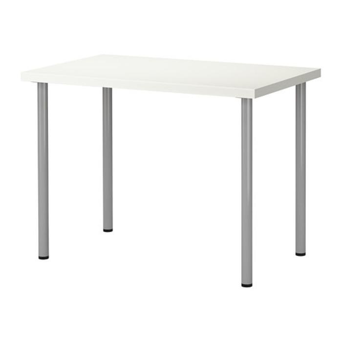 IKEA LINNMON ADILS Meja 100x60 cm, Putih, warna perak
