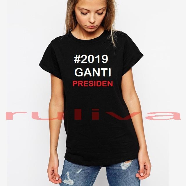 ruliva – #2019 GANTI PRESIDEN Hitam M L XL XXL Kaos Distro Fashion T-Shirt Baju Pakaian Polos Shirt Pria Wanita Cewe Cowo Lengan Murah Bagus Keren Jaman Kekinian Jakarta Bandung Tulisan Kata-Kata kata #Ganti Gantipresiden Indonesia Tagar 2019