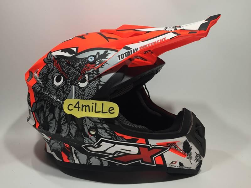 HELM JPX CROSS OWL X13 RED FLUO DOP TRAIL SUPER CROSS