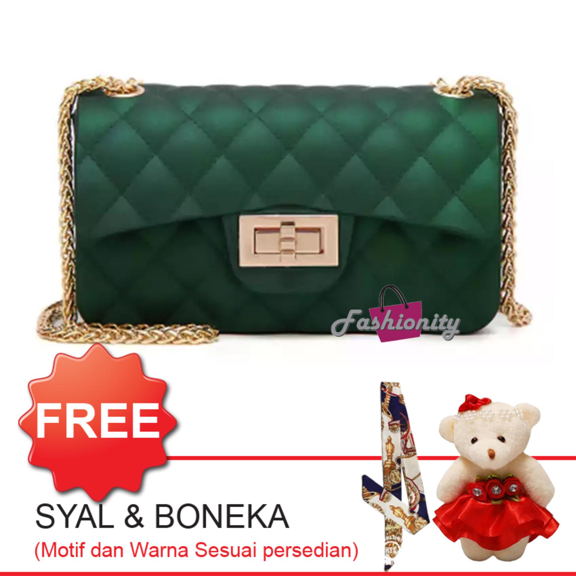 Fashionity Mini Matte Jelly Fashion Gold Chain FSY JELLY 0500 - Tas Fashion Import - Tas Wanita