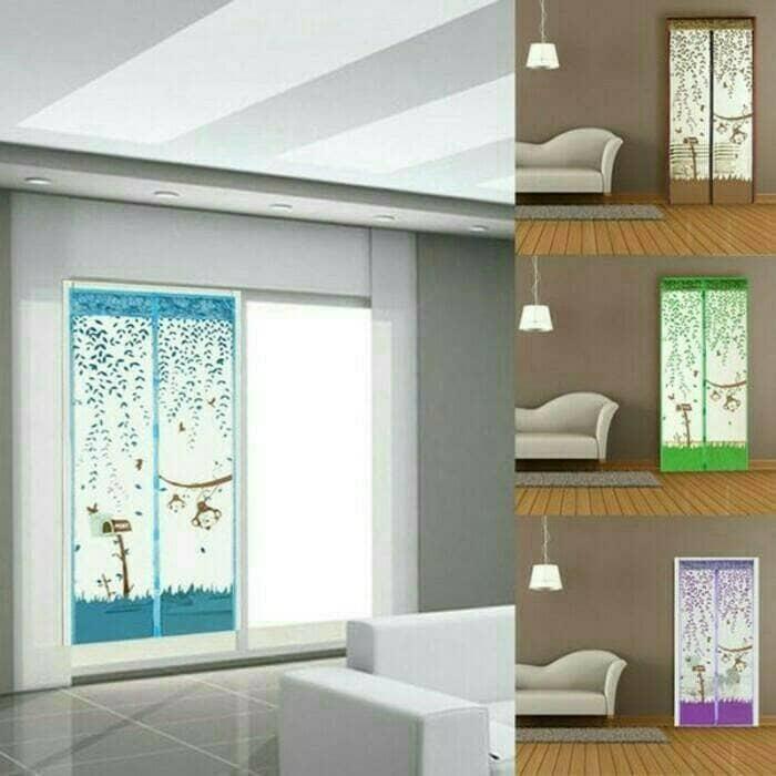 Tirai Magnet Anti Nyamuk Motif Monkey Garden - Tirai Pintu