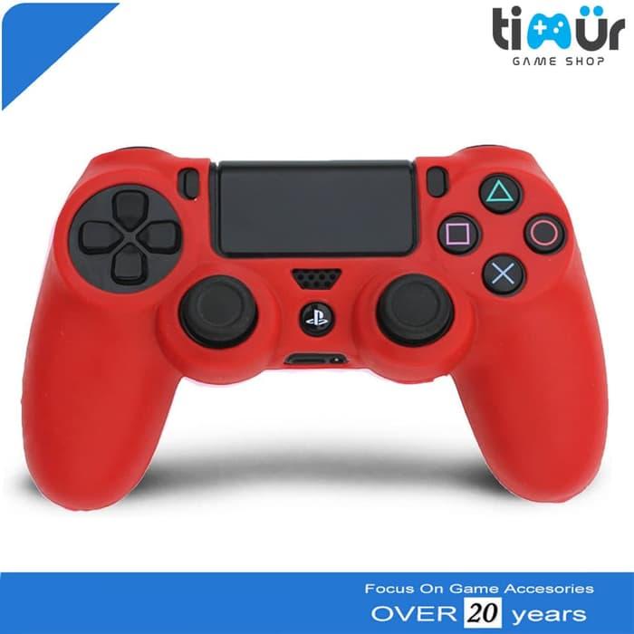 SALE - Silikon Silicone Kondom Case Stik Stick PS4 Warna Merah High Quality