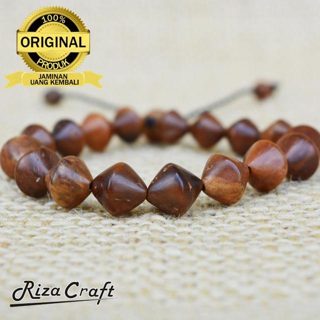 Gelang Kayu Kokka Kaukah Arab Mesir Turki Coklat Asli model Wajik Unik Langka Bersertifikat