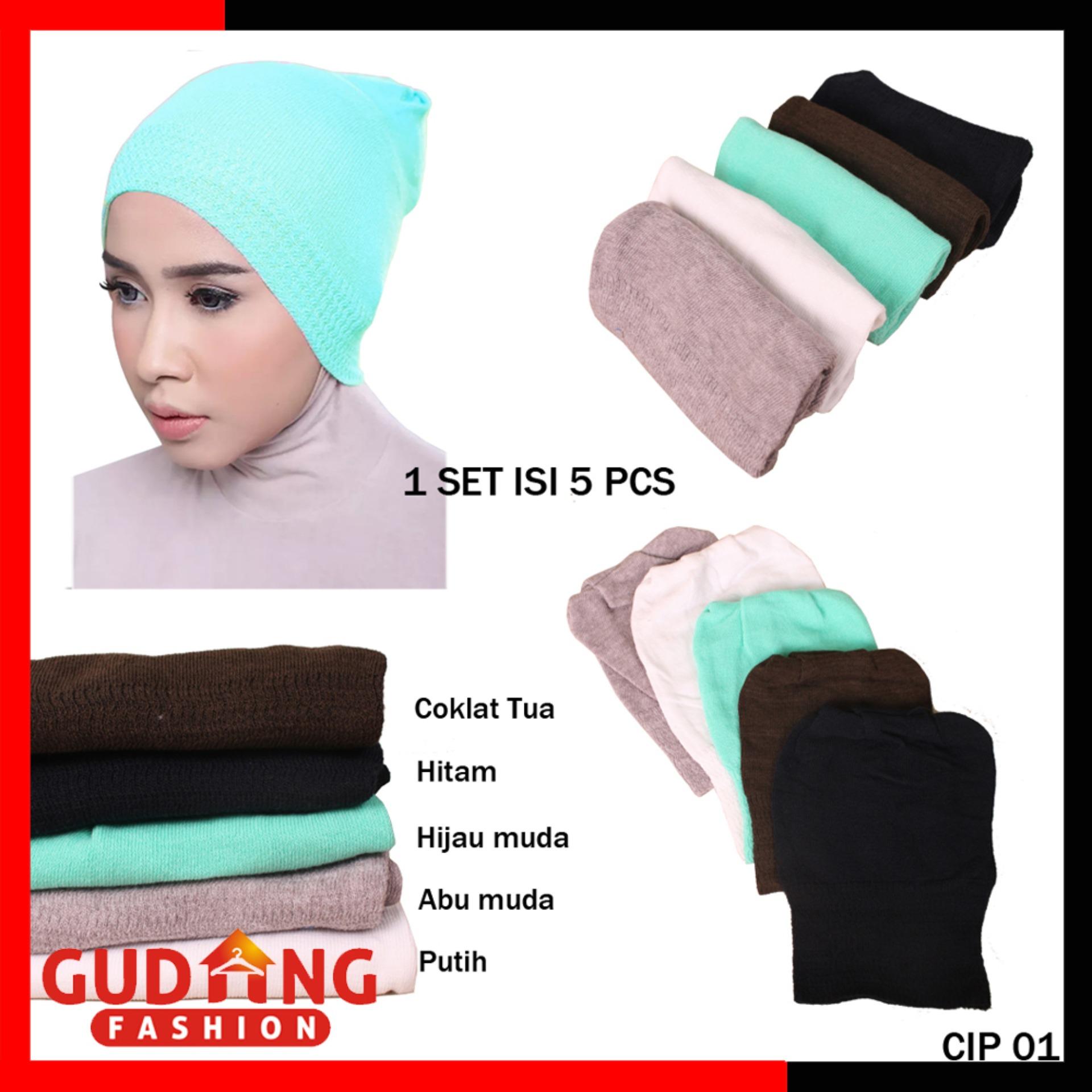 Gudang Fashion - Ciput Rajut Anti Pusing / Ciput Jilbab Terbaru Isi 5 Pcs - Kombinasi Warna