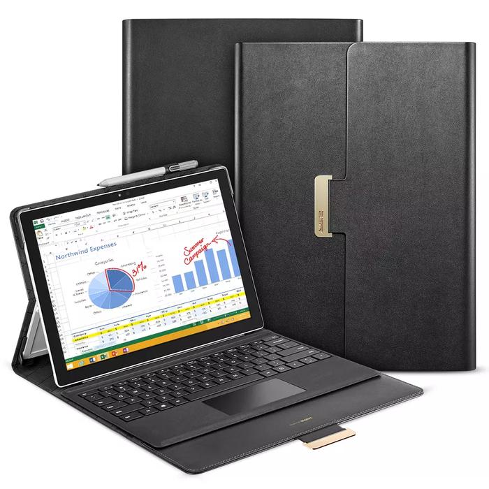 Microsoft Surface Pro 5 2017 Flip COver Wallet Leather Case Kesing Kul