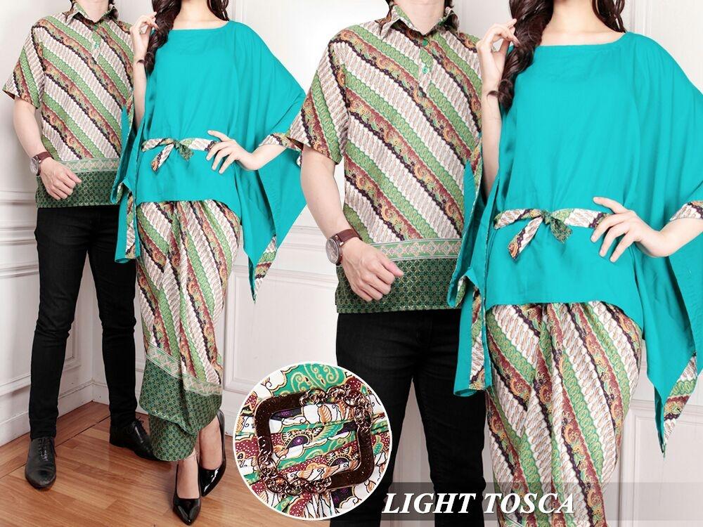 Flavia Store Batik Couple FS0704 - TOSCA / Sarimbit / Baju Pasangan / Sepasang Busana / Kemeja Pria Setelan Kebaya Modern Stelan Wanita / Tzcpmega