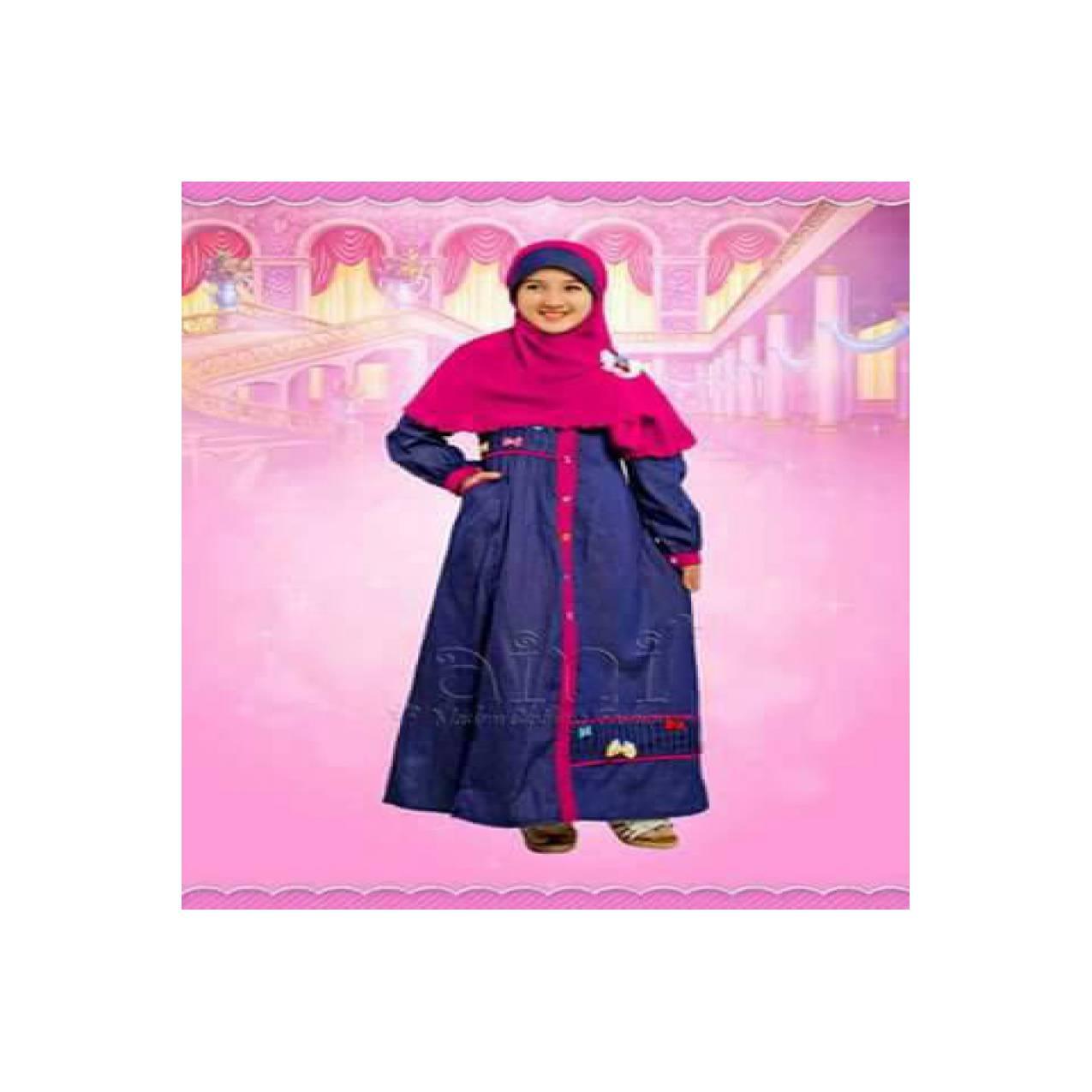 Set Busana Muslim Anak Gamis Jilbab Aini 150907