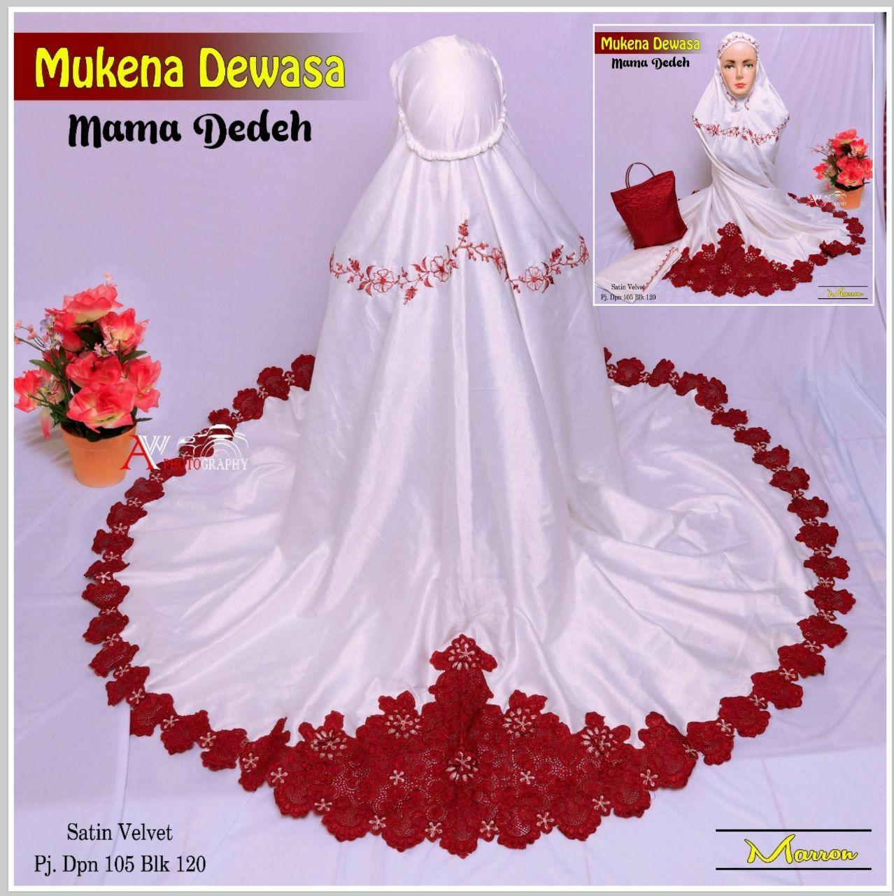 Grosir Hasanah Stelan Mukena Bordir Mama Dede - Mukena Velvet - Mukena Hari Raya - Mukena Bordir