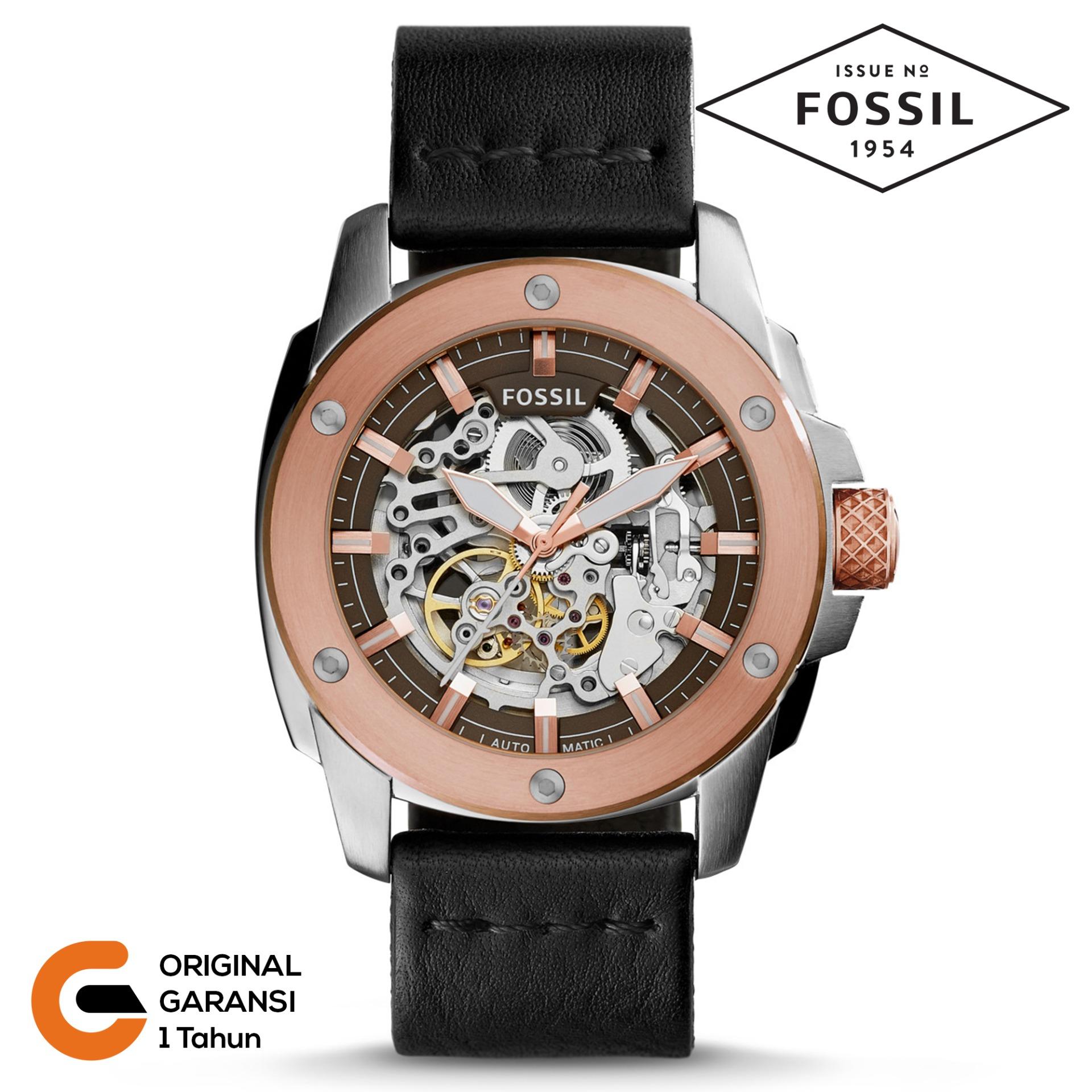 Jual Jam Tangan Pria Fossil Terbaru Fossil Jam Tangan Pria Otomatis Fossil Tali Kulit Rantai Case Stainless Steel Silver Black Blue