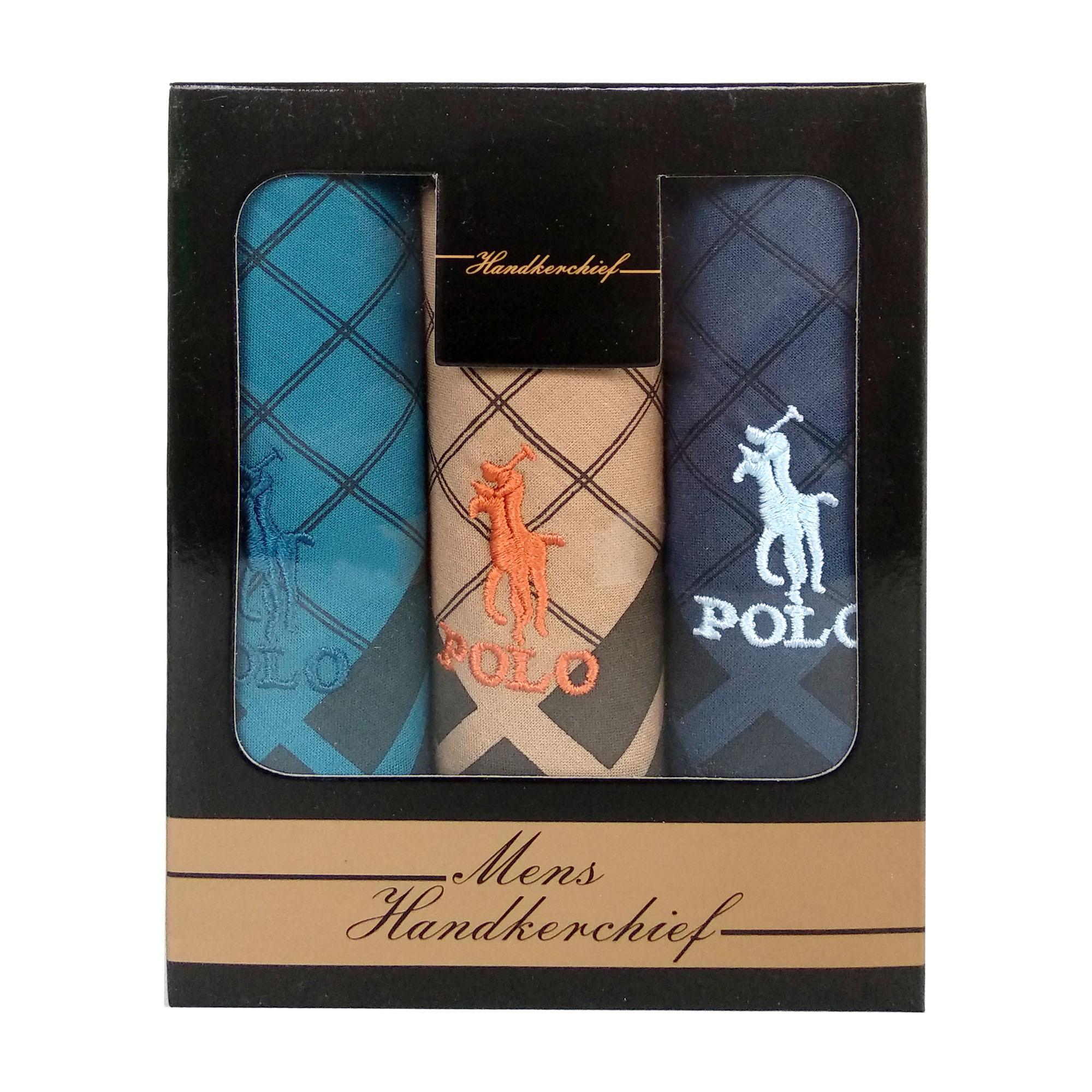 Fio Online Sapu Tangan exclusive Besar - Bordir Polo 3 pcs - Warna Gelap