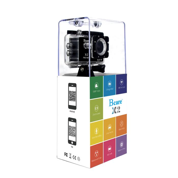 SALE - Bcare BCam X-2 WiFi 12 MP 1080 P-Hitam + micro SD 16 GB C10 + monopod Original