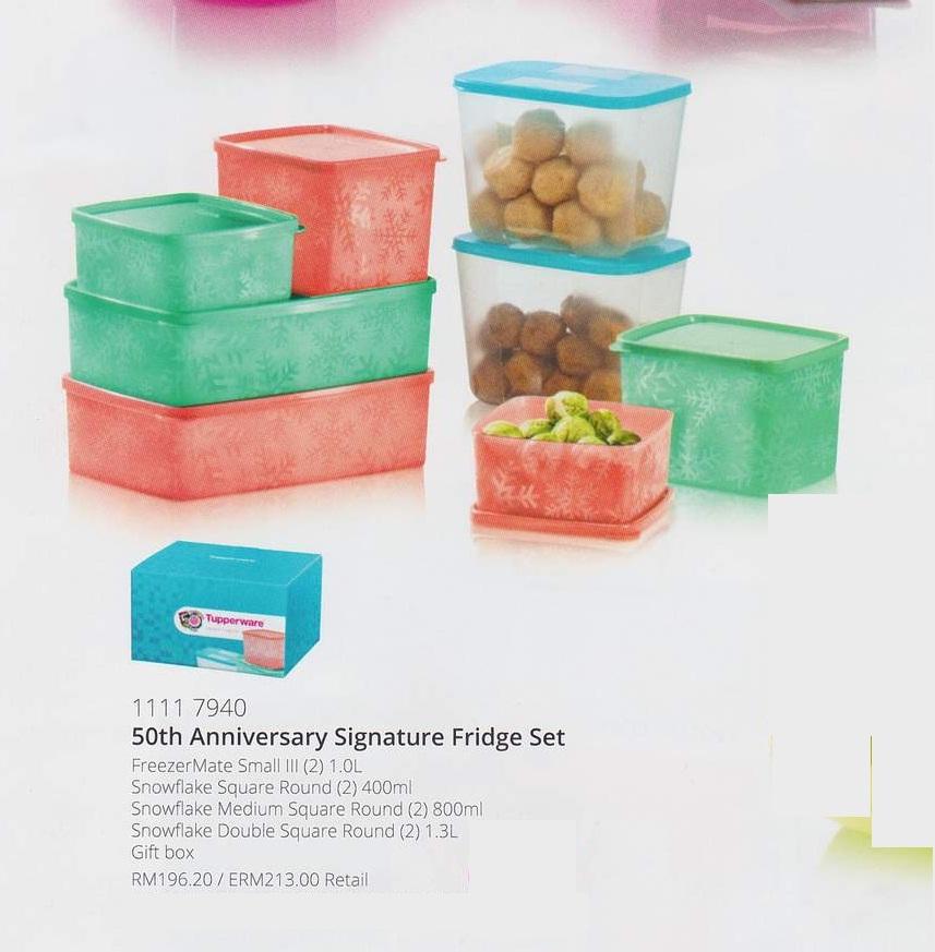 Wadah Makanan di Freezer Murah Tupperware 50th Anniversary Signature Fridge Set