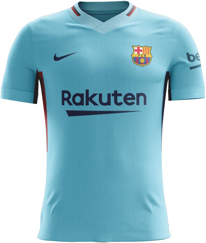 NDR-S Kaos Jersey Bola T-Shirt Football Dan Futsal Barcelona Awey Biru Free Handsfree MI