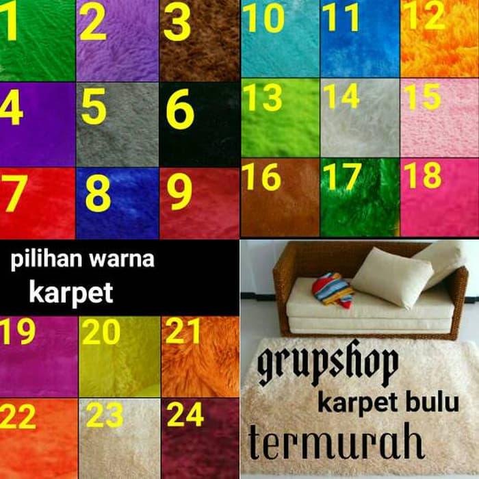 karpet busa kain bulu rasfur ukuran 150x100 - Ungu Muda