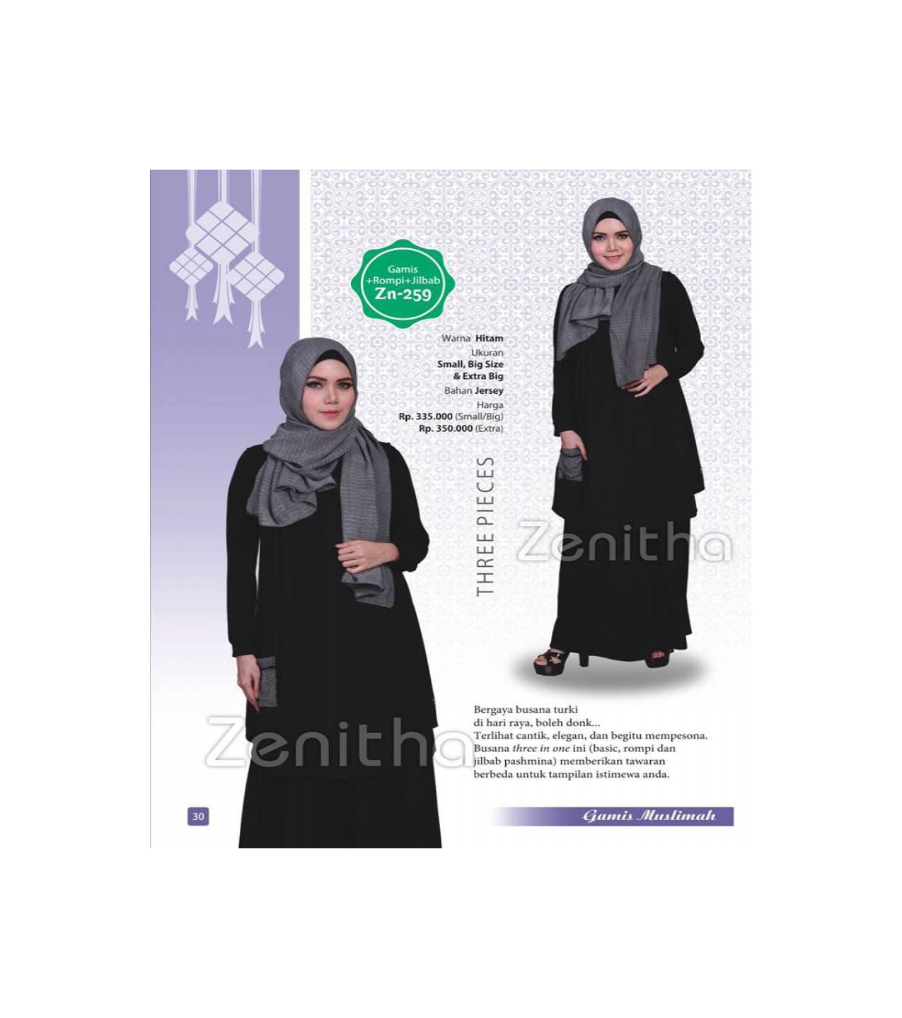 Baju Muslimah Gamis Murah Bahan Kaos ZENITHA - Model 259