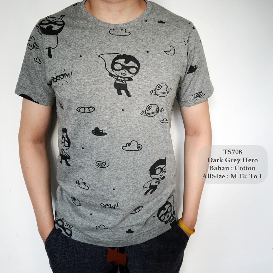 GFS 708 Baju T-Shirt Pria / Kaos Pendek Cowok / Kaos Casual Cowok / Baju Lengan Pendek Pria