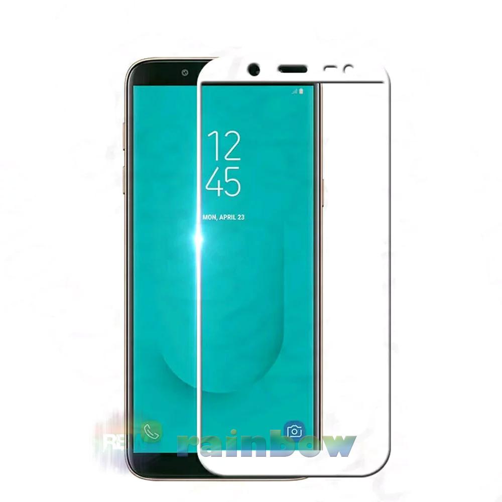Rainbow Tempered Glass Samsung Galaxy J6 2018 Full Screen Protector Samsung J6 2018 White Temper Samsung J6 2018 / Tempered Glass Full Layar / Pelindung Layar / Anti Gores Kaca Screen Guard / Temper Glass Samsung J6 2018 - Putih