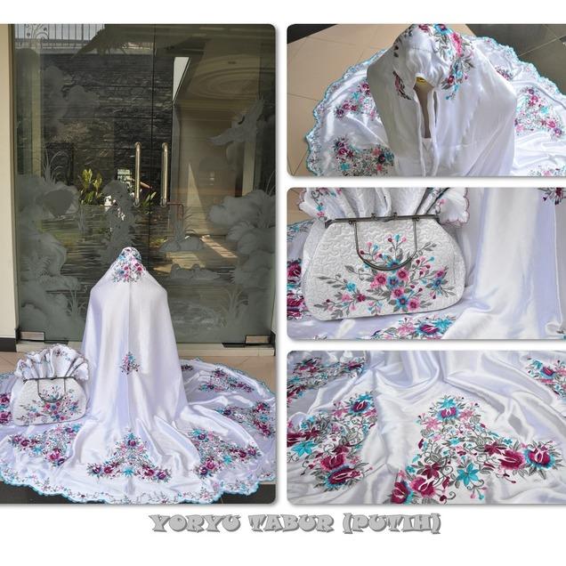 MUKENA SATIN YORYU TABUR PUTIH