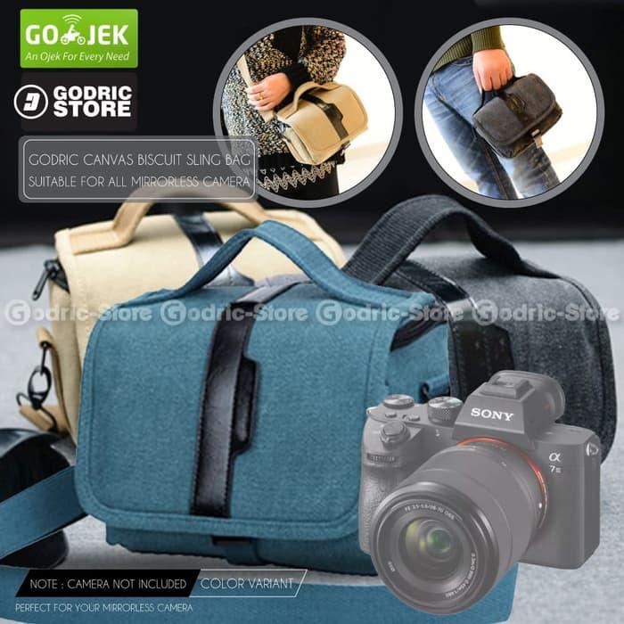 Tas Canvas Sling Bag Case Kamera Mirrorless XA3 XA5 XA20 A6000 M10 etc
