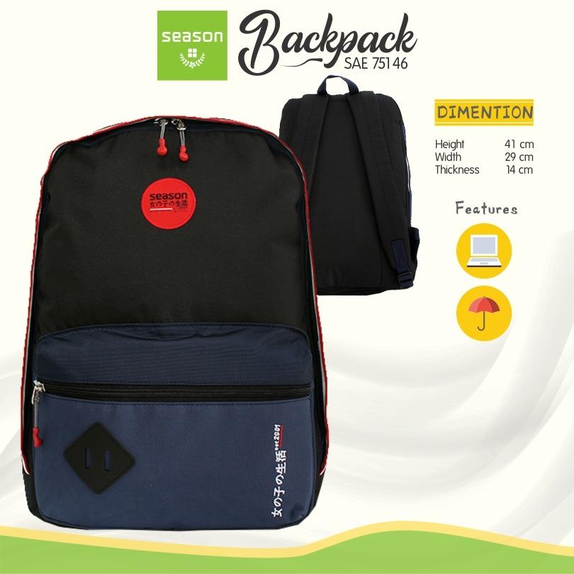 Tas Ransel Season Unisex, promo , Oroginal bisa untuk perempuan dan laki - laki free jas hujan dan sekat laptop 75146