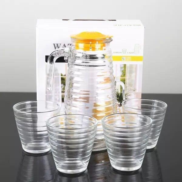 (5IN1) WATER GLASS SET (GELAS ULIR (2 MOTIF PILIHAN) - TOSERBA MEDAN