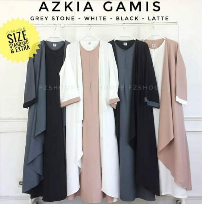 Baju Muslim Modern Gamis Azkiya Dress Baju Wolly Crepe Baju Terusan Wanita Gamis Casual Baju Panjang Baju Wanita Gamis Syari Baju Muslim Terbaru 2018