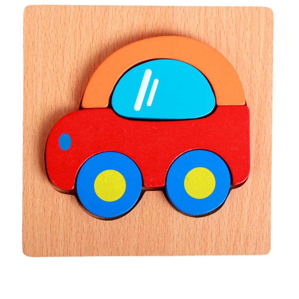 Balita Kid Educational Wooden Board Block Bentuk Binatang 3D Jigsaw Puzzle Mainan Spesifikasi: Mobil