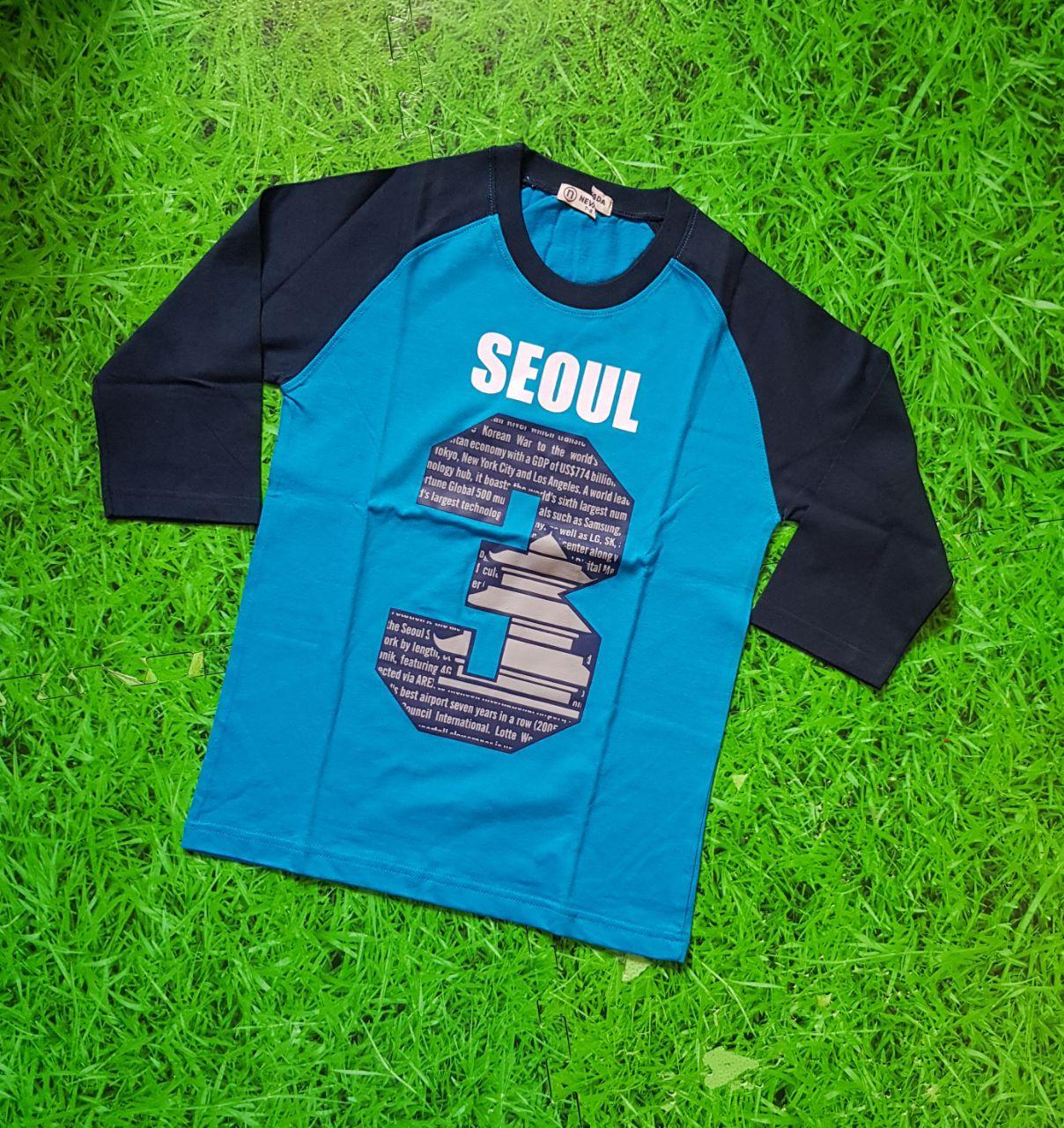 kaos raglan anak cowok size 7-8
