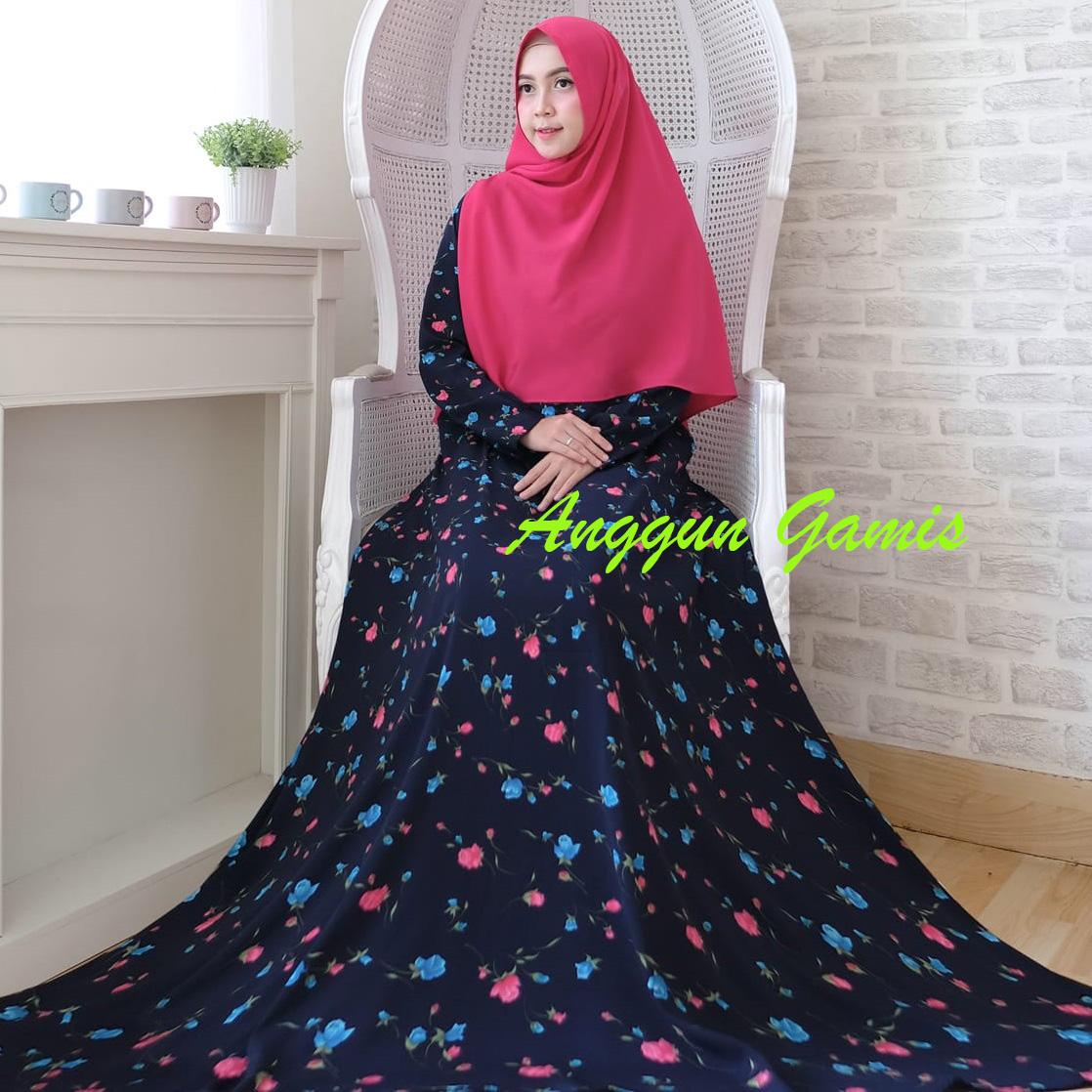 Anggun Store – Anggun Gamis - Gamis Muslimah – Gamis Murah – Gamis Kekinian – Gamis Monalisa – Bunga Biru Dongker
