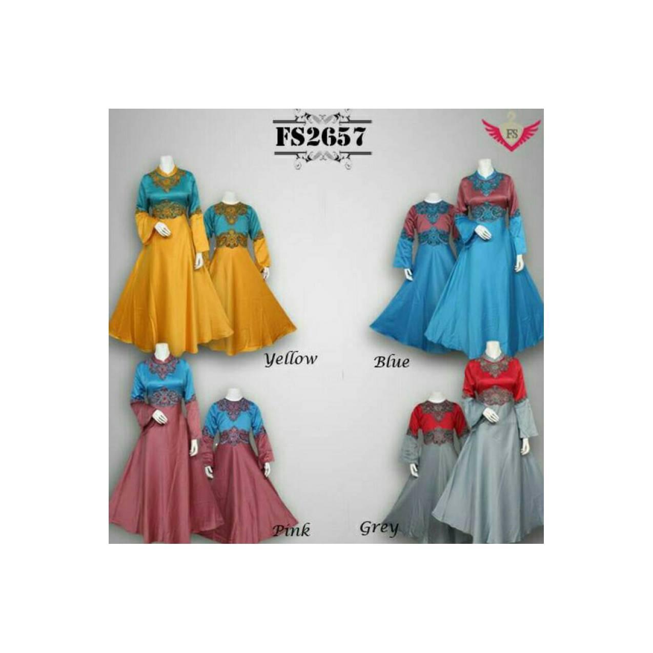 gamis busana muslim couple ibu dan anak sarimbit baju india maxi dress