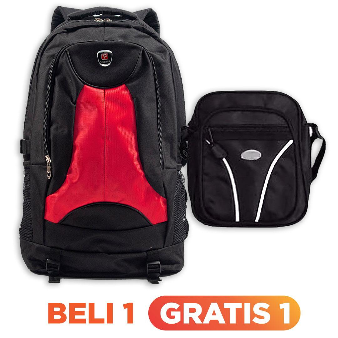 Bag & Stuff PoloWater Outdoor Duotones Laptop Raincover Backpack Up To 14 Inch + FREE Mini HP Pouch Slingbag Random Model / Tas Pria / Tas Wanita / Tas Laptop / Tas Sekolah / Ransel Pria / Ransel Wanita / Ransel Sekolah / Ransel Murah