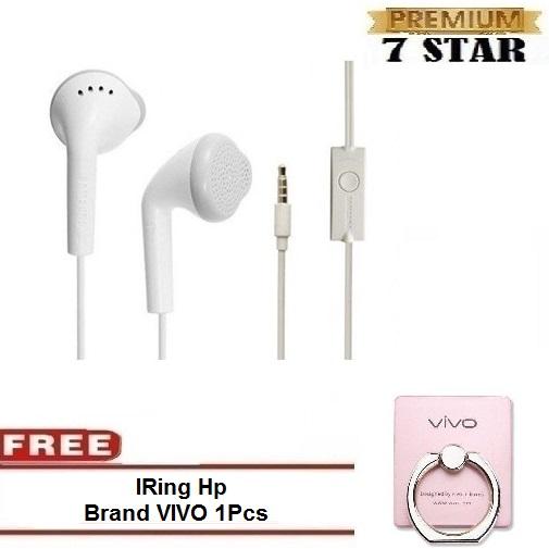 Samsung Handsfree / Headphones / Earphone / Headset Samsung Untuk Semua HP - Putih + Gratis IRing Hp Holder Handphone Brand VIVO 1 Pcs