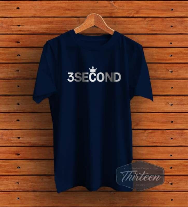Kaos Baju Rep 3 Second / 3Second / Three second Kualitas Distro - Navy