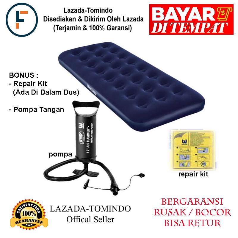 Bestway Kasur Angin Single Dan Pompa Tangan + Repair Kit / Kasur / Kasur Angin / Mainan Anak / Tomindo By Tomindo
