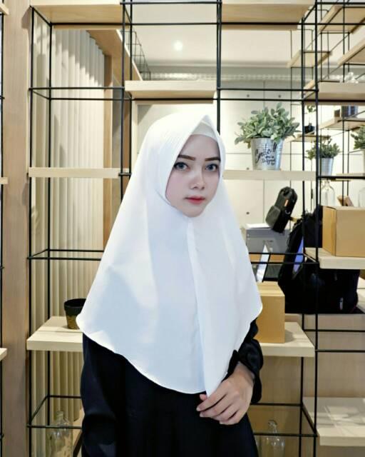 ammara hijab JILBAB KHIMAR SIMPEL PET ANTEM POLOS INSTAN DAILY WOLFIS (PUTIH)