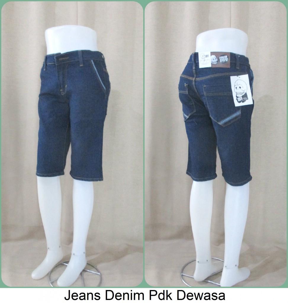 CELANA PRIA JEANS PENDEK WARNA HITAM & BIRU