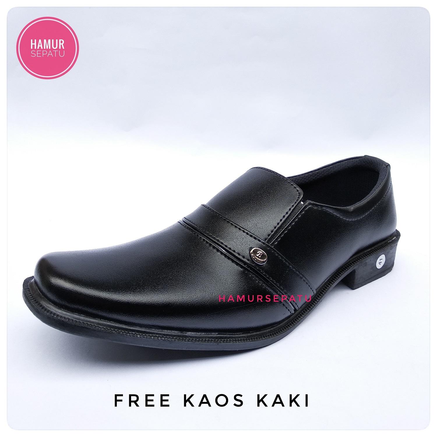 hamursepatu / Sepatu Pantofel / Sepatu pantofel Pria / Sepatu Pantopel / Sepatu kerja / sepatu formal / sepatu kantor / sepatu pantofel hitam / pantofel muurah / kode B 04 hitam Free Kaos Kaki