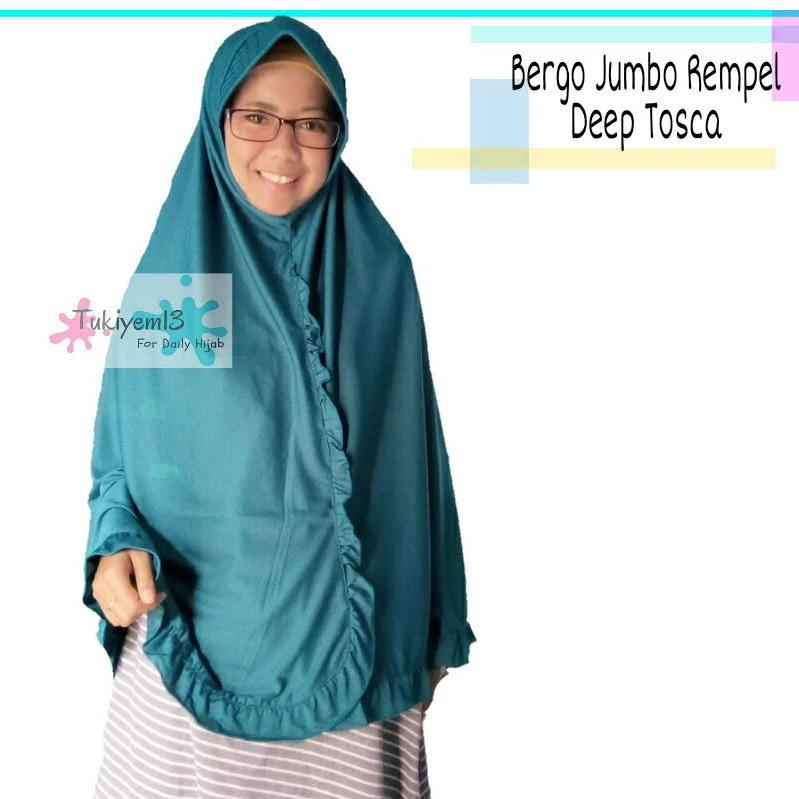 Promo Jilbab Kerudung Hijab Khimar Syar'i Bergo Jumbo Besar Syari Rempel - tukiyem13