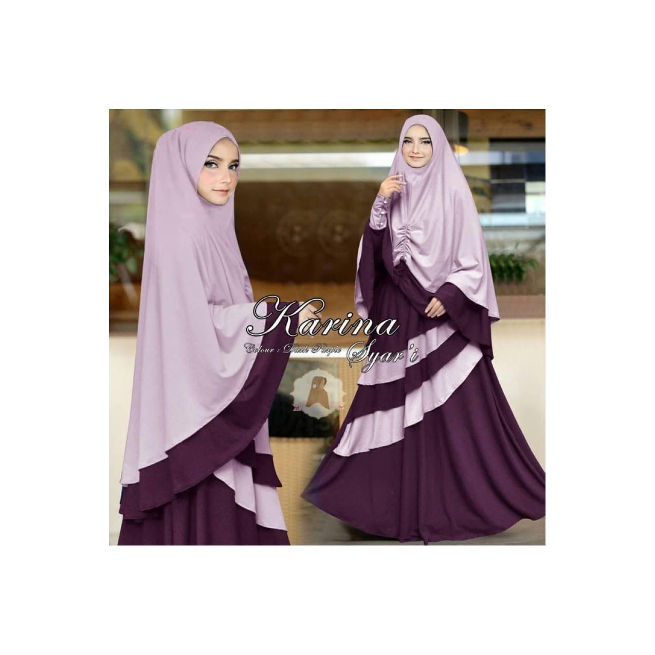Baju Pengantin Muslimah 119910 GAMIS JUMBO SYARI KARINA DARK PURPLE