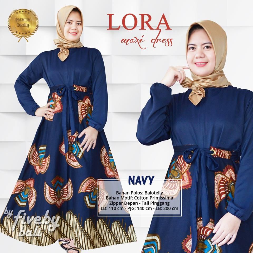 gamis lora navy xl (gamis bali)