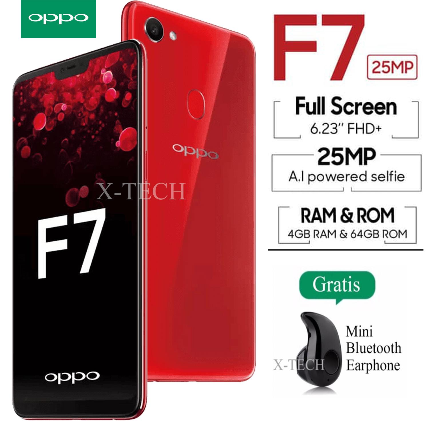 Oppo F7 - 4GB / 64GB - Layar 6.23 inch - 4G/LTE - 24MP Selfie Camera - Garansi Resmi