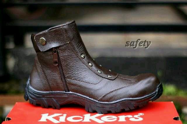 sepatu boots safety casual kerja pria kickers zipper leather ( sepatu pria , sepatu boots , sepatu safety , sepatu kerja , sepatu casual )